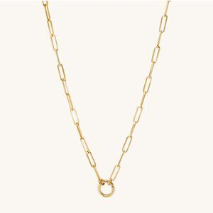 Mejuri  Gold Paperclip Chain Charm Necklace